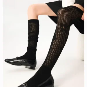 Quentin Custom logo Striped Party Knee High Socks Women Girls Thigh High Socks Custom
