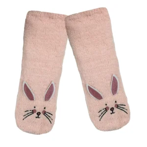 Rabbit Plush Winter Socks Women’s Thermal Fuzzy Slipper Socks with Non Slip Grips OEM ODM Fleece Lined Home Socks