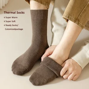 Ready Stock Winter Socks Thick Warm Crew for Indoor Hiking Outdoor Thermal Cashmere Wool Crew Socks for Men Women
