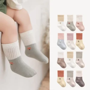 Ready to Ship 3 Pairs/Lot Baby Socks for Spring Autumn Newborn Loose Boneless Combed Cotton Socks 0-5Y Kids High Quality Socks