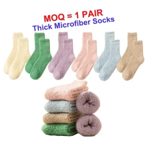 Ready to Ship Green Purple Pink Socks Women’s Solid Color Butter Soft Fuzzy Microfiber Socks for Daily