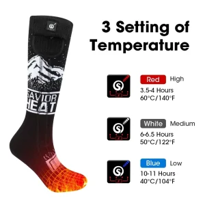 Rechargeable Battery Electric Thermal Heated Socks With APP Remote Breathable OEM Ski Heating Socks