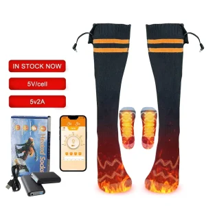 Rechargeable Battery Self Thermal Heating Skiing Socks with App for Women Men Electrically Heated Socks