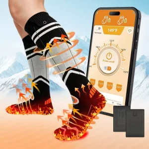 Rechargeable Electric Heated Socks for Outdoor Winter Sports Thermal Heating Warm Socks for Men Women Cold Weather Hiking