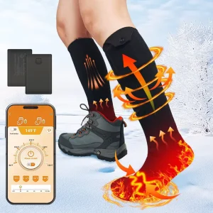 Rechargeable Heated Thermal Socks App Control Winter Socks Washable for Outdoor Hunting Skiing Cycling Camping