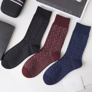 Rectangular Men’s Business Meeting and Work Striped Breathable and Comfortable Men’s Socks