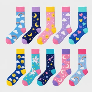 Reinforced Heel Toe Durable Private Label Custom Socks for E Commerce Stores
