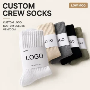 Retail Ready Breathable Anti Slip Cotton Bamboo Fiber Crew Socks for Adult Private Label Custom Logo OEM Manufacturer Make Order