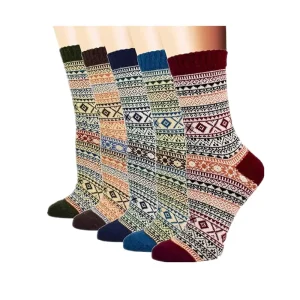 Retro Winter Wool Knitted Socks
