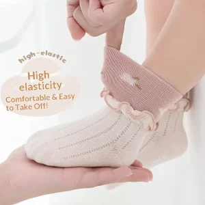 Ruffle Baby Socks for Girls Cotton Frilly Dress Socks Newborn Toddler Soft Breathable Socks OEM Custom