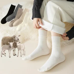 Seamless Winter Warm Crew Non-Slip Breathable Thick Wool Socks Knitted for Snow Ski Trekking Hiking Outdoor
