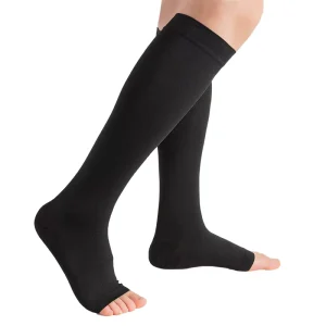 Second Level Pressure Open Toe Knee High Socks 23-32MM Hg Medical Compression Varicose Veins Toeless Socks