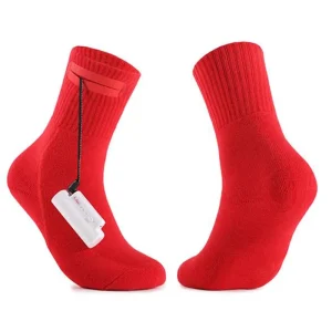 Self Heating Autumn Casual Calf Socks Rechargeable Battery Thermal Anti Slip Breathable Eco Friendly Sporty Cotton Spandex