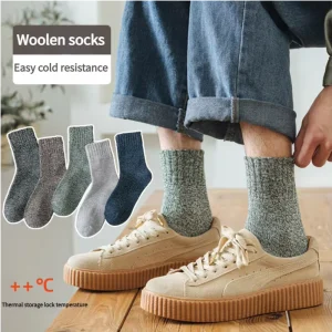 Selling Design Winter Thermal Men Durable Gypsophila Merino Gray Wool Socks