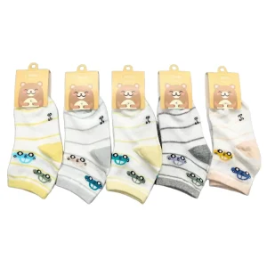 Set 12 Pairs Crew Soft Breathable Sweat-Absorbent Eco-Friendly Spandex/Polyester/Cotton Blend Knitted Casual Socks Newborn Kids