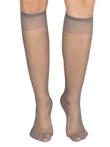 Sheer Black Silk Liner Knee High Socks for Women Soft Breathable Silk Lining Stockings for Boots Dresses Outdoor Office