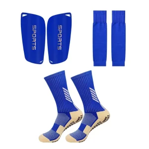 Shin Guards Leg Sleeves Tube Cut Socks 3 in 1 Soccer Grip Socks Set Crew Sports Football Socks Set