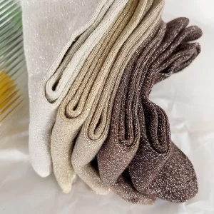 Shiny High Elastic Fashionable Sock Women’s Style Gold Silver Silk Material Socks Glitter Tube Sox
