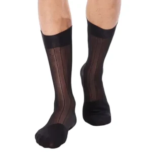 Silk Boardroom Thin Gentlemen Socks Men’s Over the Calf Comfortable Cotton Dress Business Socks