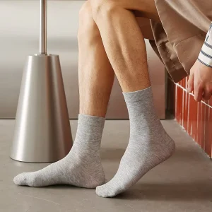 Simple Solid Color Business Casual Mid-calf Socks Men Socks Cotton