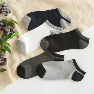 Simple Style Custom Logo Solid Color Socks Men Casual Spring Crew Men’s Bamboo Knitted Socks