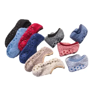 Slipper Socks Fuzzy Knitted Cozy Socks for Winter Women Low Cut Loafer Anti slip Socks