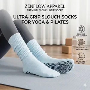 Slouch Socks Non slip Yoga Socks Fashion Design Anti slip Compression Cotton Custom Pilates Yoga Grip Women Slouch Socks