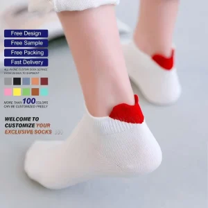 Sock Women’s Short Socks with Shallow Openings Cute and Thin Cotton Stockings Heart-shaped Versatile Socks