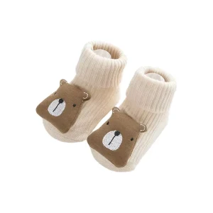 Socks Anti-Slip Floor Socks for Babies 6-12 Months Cute Big Head Doll Crew Knitted Socks Combed Cotton Thin Cat