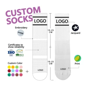 Socks Embroidery Funny Bamboo Sport Socks Custom High Quality Men Happy Dress Socks Unisex