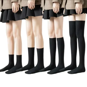 Socks Long Socks Ladies Thigh High Knit White Fancy Custom Label Black Socks Women