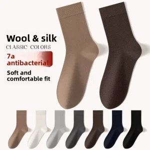 Socks Men Wool Silk Seamless Warm Antibacterial Winter Socks