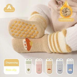 Socks Winter Thick Fleece Baby Floor Socks Toddler Non slip Indoor Cotton Socks