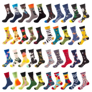 Socks With logo Design Packing Fashion Men Colored Unisex Cotton Novelty Jacquard Socks for Men and Women