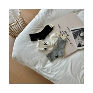 Socks Women’s Socks Absorb Sweat Cute Wind Korean Version Bow Short Tube Thin Cotton Women’s Socks Cotton Girls Spring Summer