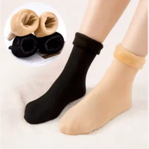 Socks Women’s Winter Fleece Lined Snow Socks Skin Color Thickened Thermal Floor Socks One Size