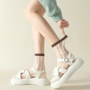 Socks for Women Polyester Printed Stockings Summer Women’s Thin Breathable Mid Calf Fashion Socks