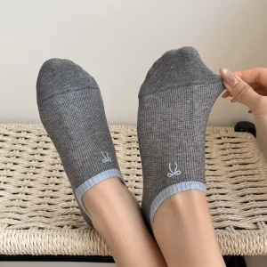 Socks for Women Spring Summer Women’s Invisible No Show Non slip Silicone Breathable Sweat absorbent Cotton Embroidered Socks