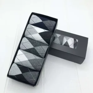 Socks in Box Plain Business Custom Logo Formal Dress Socks in Bulk Cotton Men Classic Crew Luxury Work Sock
