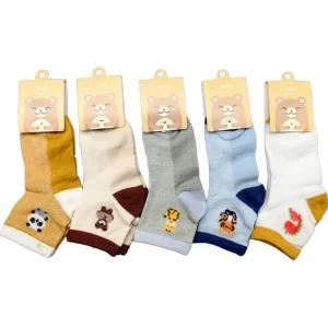 Soft Breathable Thick Combed Cotton Eco Friendly Newborn Knitted Socks Cute Heart Pattern Crew One Set Grip Tube for Kids Autumn