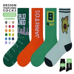 Soft Casual Sport Sock Custom Cotton Crew Sock Customized Men Sock With Design Own Logo