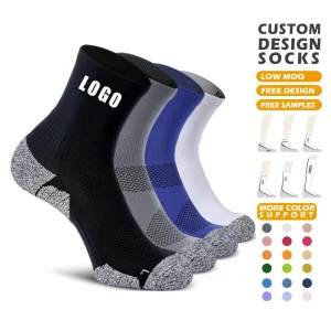 Soft Cotton Breathable Custom Logo Sport Socks Custom Performance Terry Sole Athletic Cushion Socks