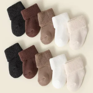 Soft Cotton Crew Knitted Newborn Baby Socks Thick Terry Lining Warm Winter Breathable Toddler Socks for Cold