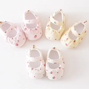 Soft Cotton Cute Baby Shoe Slippers Indoor Shoe Baby Infant Toddler Socks Shoe With Elastic Straps