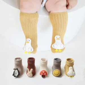 Soft Cotton Fabric Baby Floor Socks Newborn Baby Toddler Socks Baby Boys Non-Slip Cute 3D Doll High Quality Socks