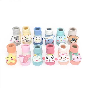 Soft Cotton Foot Wear Cartoon Organic Cotton Baby Socks 3D Designs Anti Slip Baby Socks