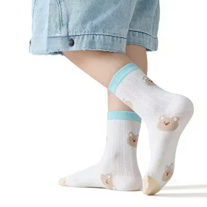 Soft Ribbed Cuff Kids Socks Comfortable Fit Kid Cotton Socks for School
