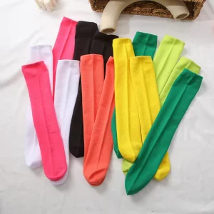 Soft Summer Girls’ Knee High Socks Colored Mesh Children’s Calf Socks Baby Seamless Kids School Socks