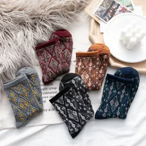 Soft Thick Socks Warm Winter Retro Socks Women Dress Socks