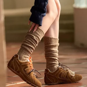 Soft Wool Socks for Winter Warmth Thick Stockings for Women Knitted Double Layer Socks